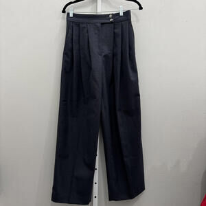 Sandra Weil Dark Gray Wool Blend Pleated Dress Pants